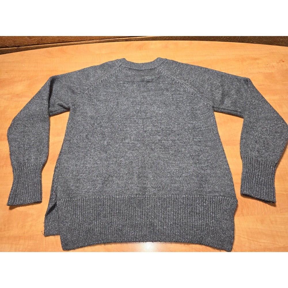 St Johns Bay Womens Gray Metallic Cable Knit Crewneck Sweater Honeycomb Size M - Picture 2 of 6